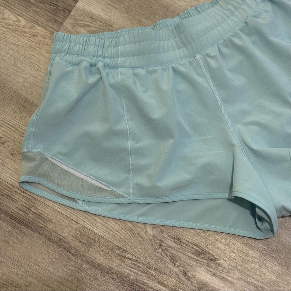 Lululemon Hotty Hot Shorts High Rise 2.5” Lined Baby Blue Size 14 EUC - Picture 6 of 10